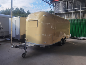 Your European-ready mobile kitchen: a custom 5-meter cream-colored trailer