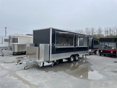 The UK standard food van with 2 service window fast food cart