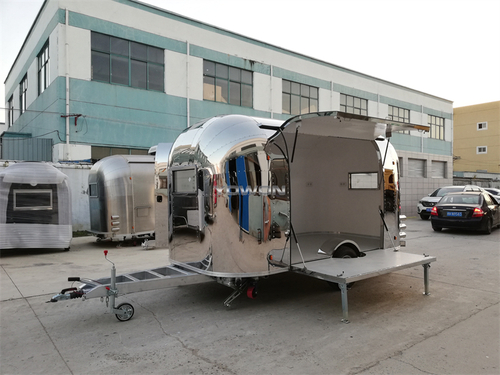 EU standard side fully open airstream trailer mobile business shop