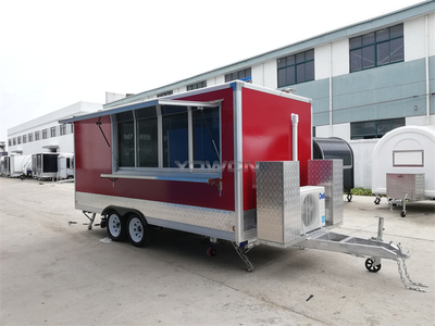 American standard box type food truck concession trailer with sliding glass window