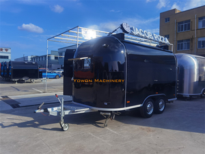 Airstream type pizza trailer 450cm fully black painted