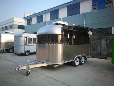 Australian simple style airstream type food trailer full stainless steel food cart